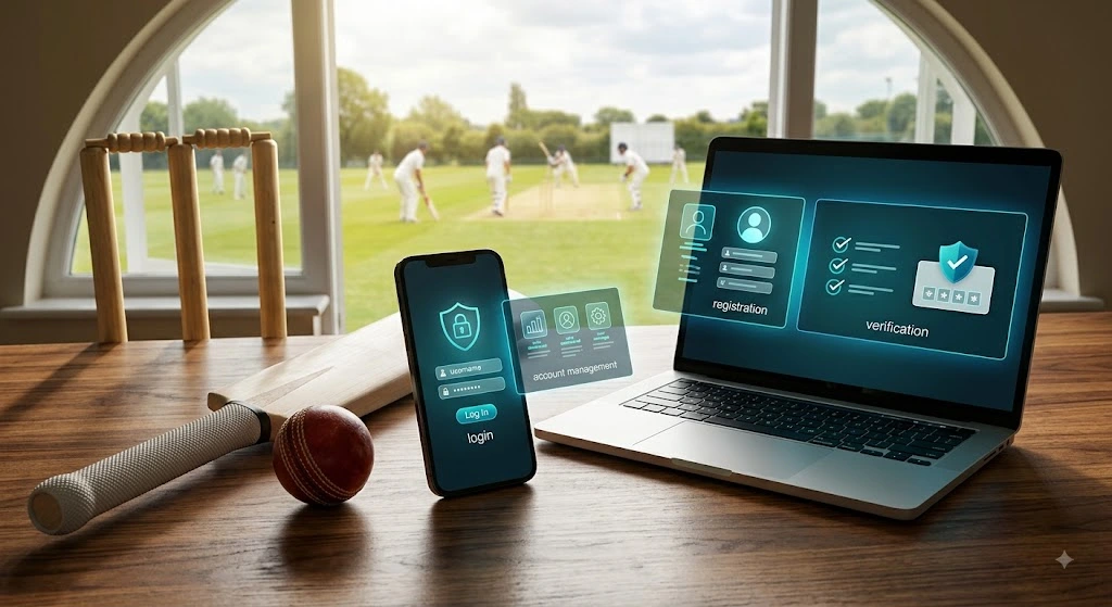 Cricket equipment and digital devices representing an online cricket ID