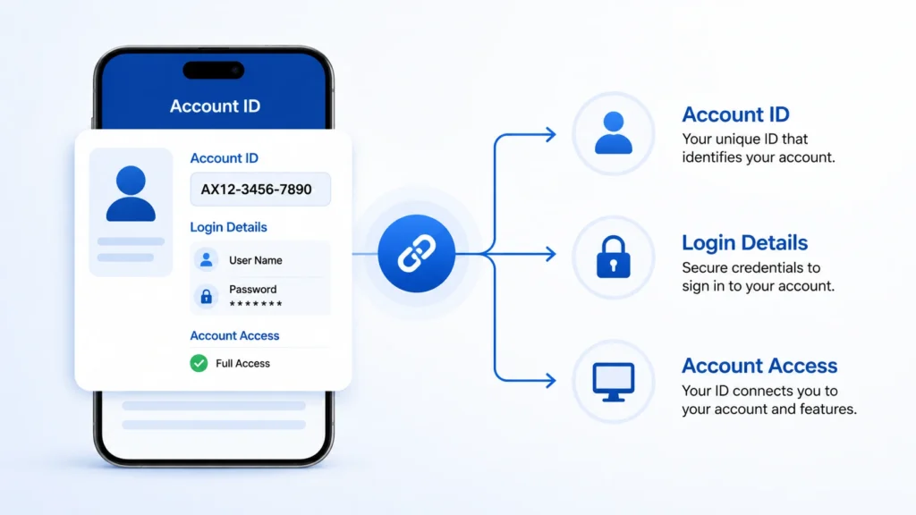 Matchbox9 ID and account details illustration