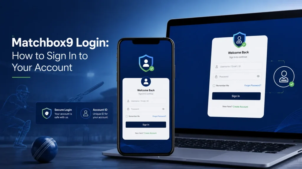 Matchbox9 login and account access on a secure device